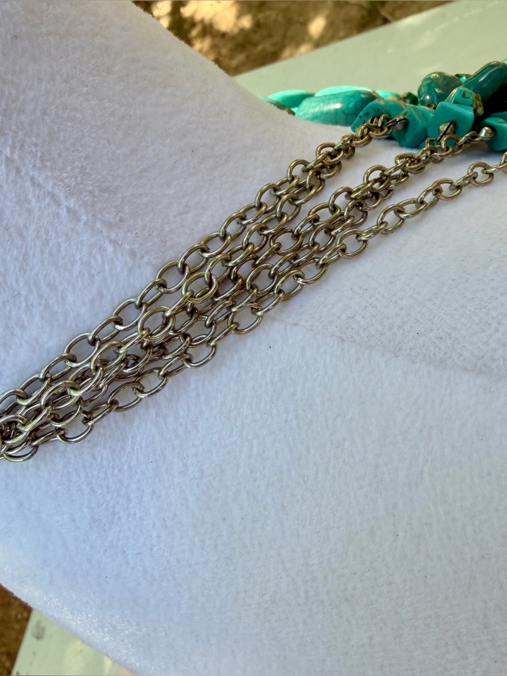 Multi Strand Layered Faux Turquoise Beaded Stone Statement Necklace Southwest - Picture 12 of 16